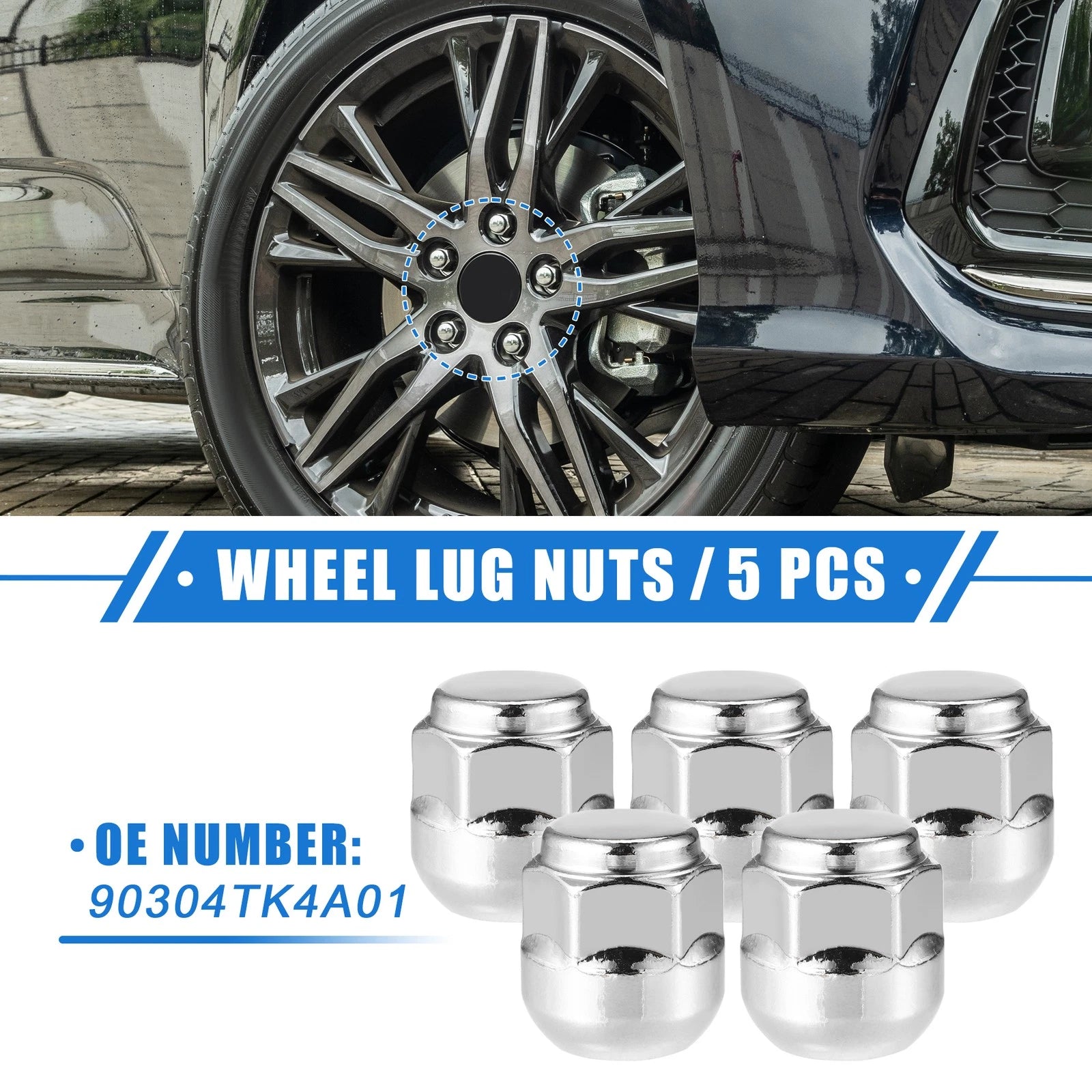 Wheel Lug Nuts Set (5) Replacement for Honda Odyssey Pilot M14x1.5 (2005–2018)