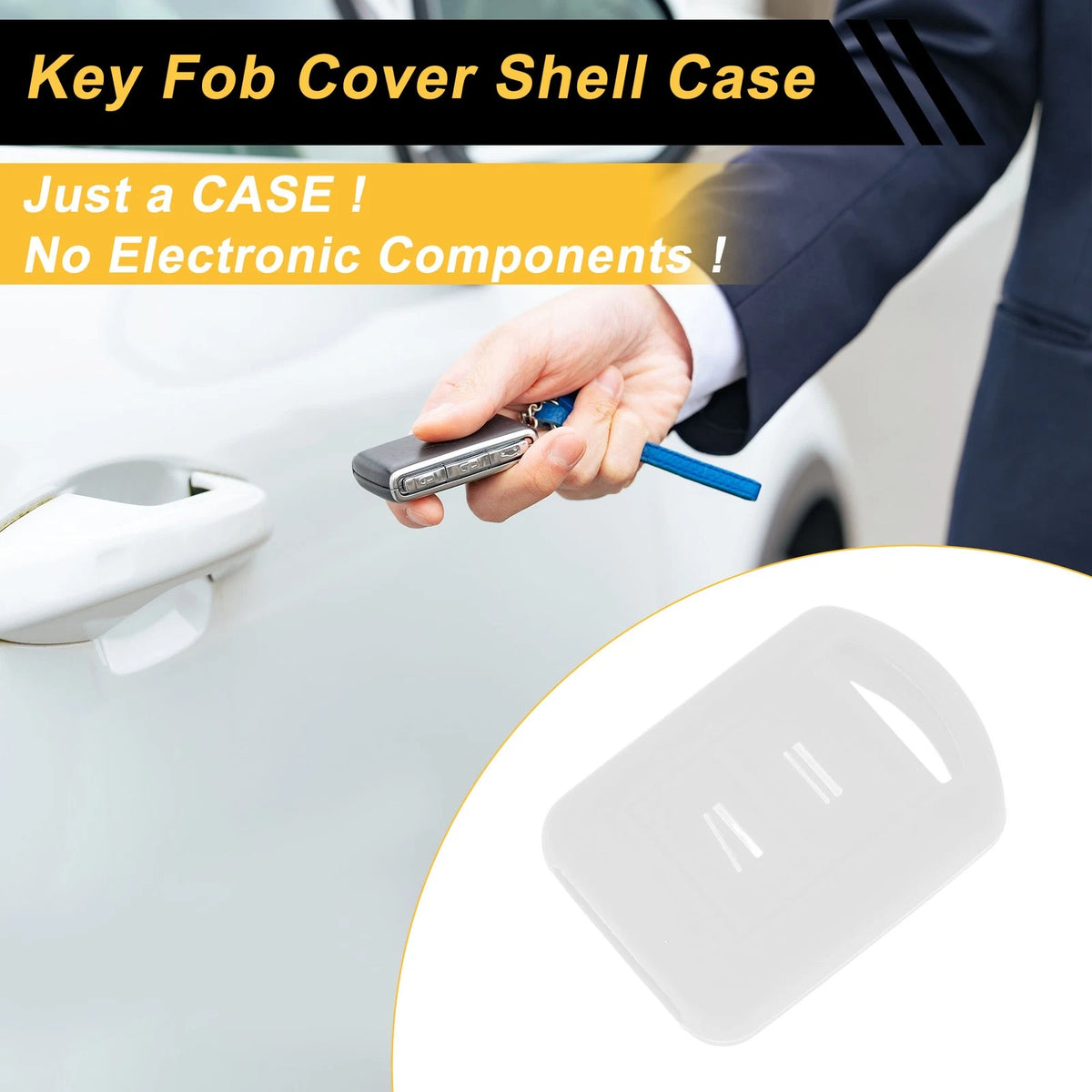 White Silicone Key Case for Opel Corsa C (2000–2006) - 2 Buttons