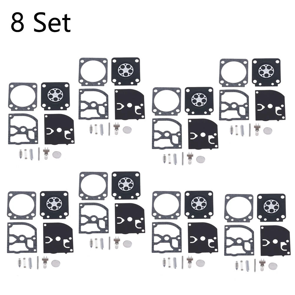 Set of 8 Carburetor Rebuild Kits for ZAMA RB-129 C1M-W26A C1M-W26B C1M-W26C