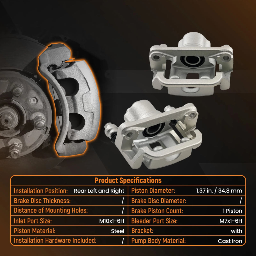 Rear Brake Calipers Pair for Nissan Rogue (2008–2015)