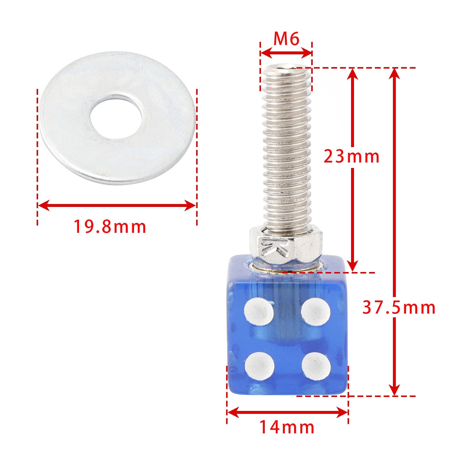 Set of 4 M6 Plastic License Plate Frame Screws Bolts Blue for Universal