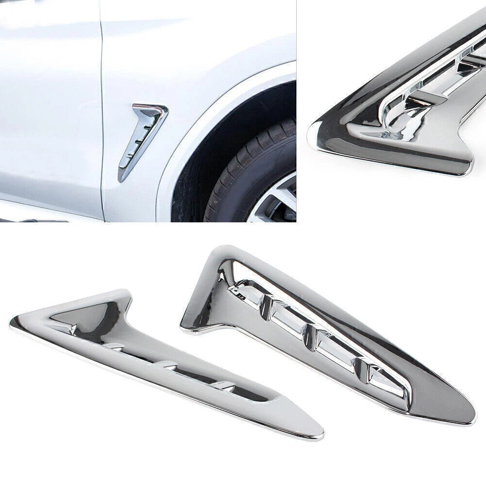 2X ABS Chrome Side Air Vent Cover Trim for BMW X3 G01 (2018–2021)