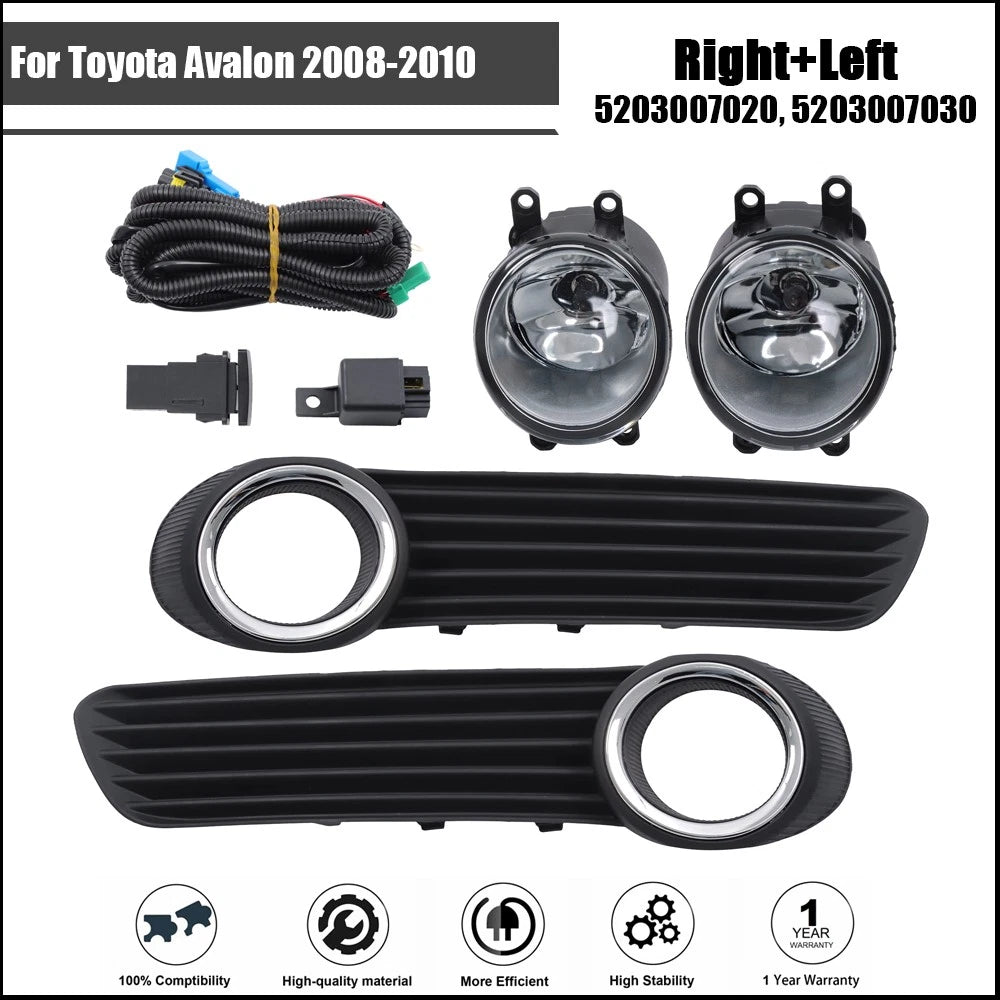 Front Fog Light Lamp Set for Toyota Avalon (2008–2010) - Left & Right