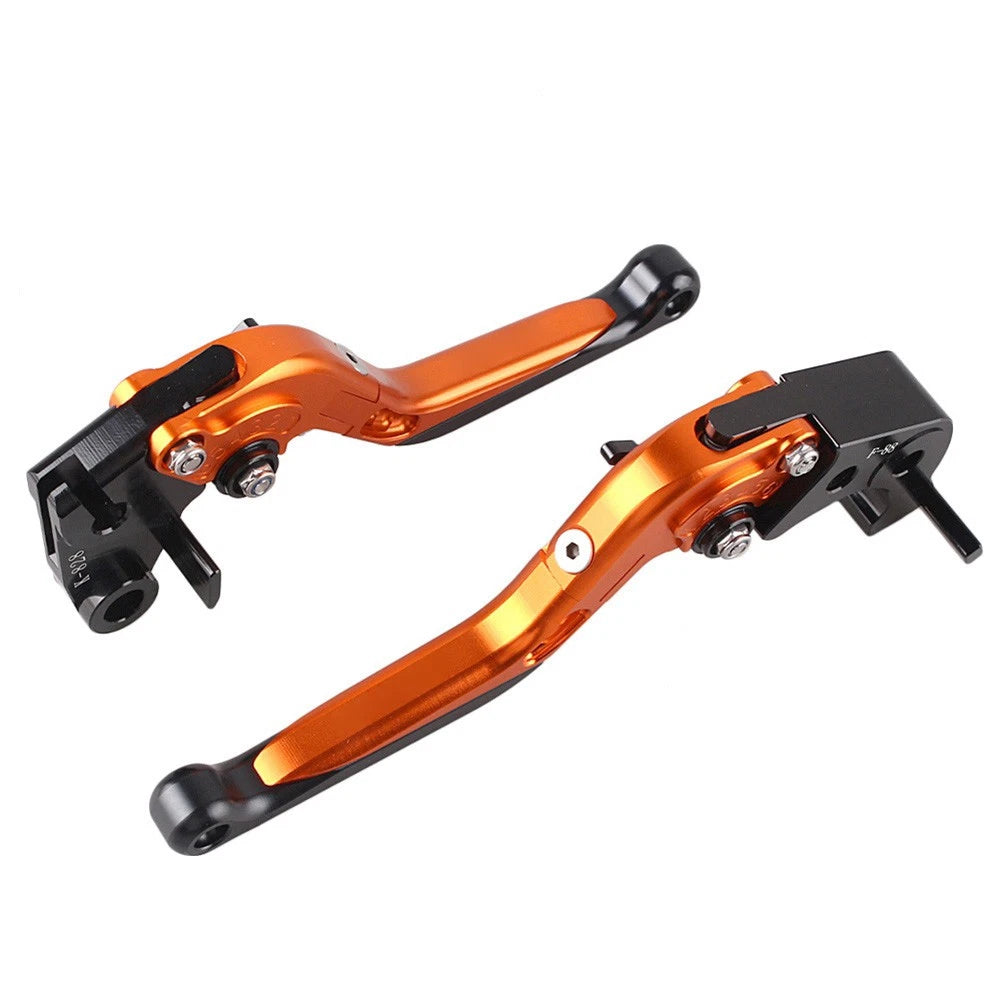 2X Alloy Folding Brake Clutch Levers for Kawasaki Z1000 (2007–2016) Orange/Black