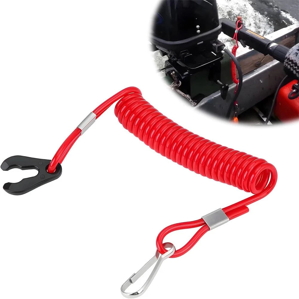Outboard Engine Stop Lanyard for Watercraft Motors (6E9-82575-09)