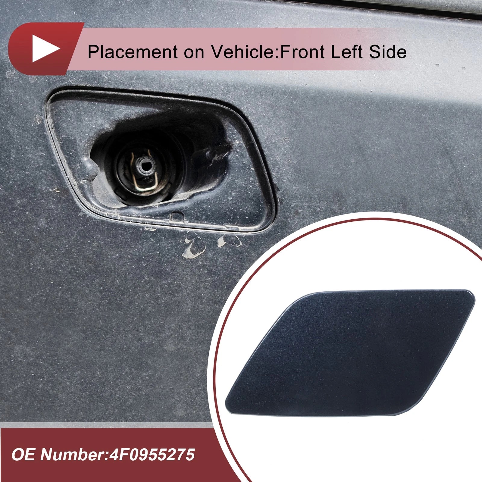 Washer Nozzle Cover Cap Front Left for Audi A6 (2005–2008)