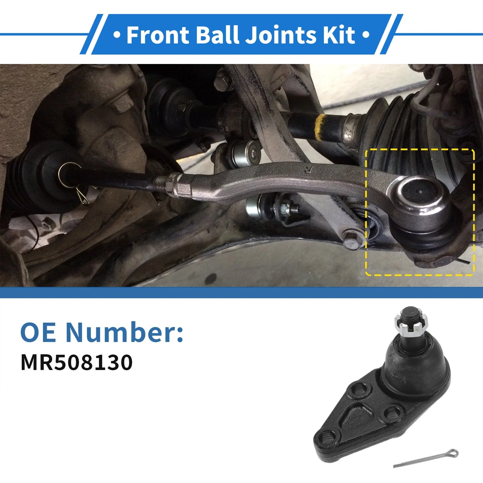 2 Pcs Front Lower Ball Joints Replacement for Mitsubishi Montero (2001–2006)