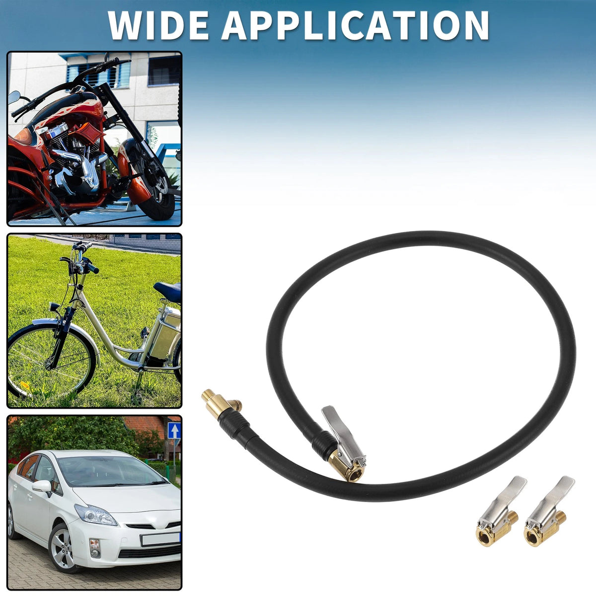 Tire Inflator Extension Tube 27.56in Replacement for Car Bike (32TPI)