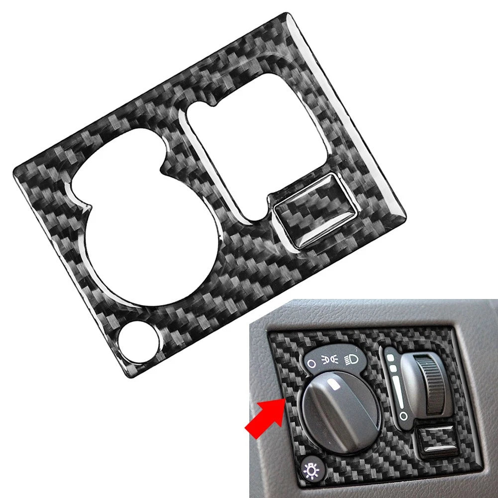 Headlight Switch Panel Button Cover Trim for Chrysler 300 300C (2005–2010) Carbon Black