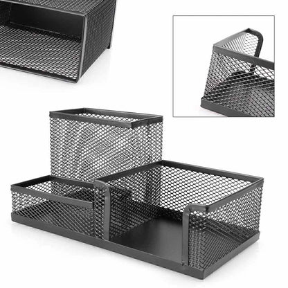 Black Metal Mesh Desktop Organizer for Office Supplies (2023)