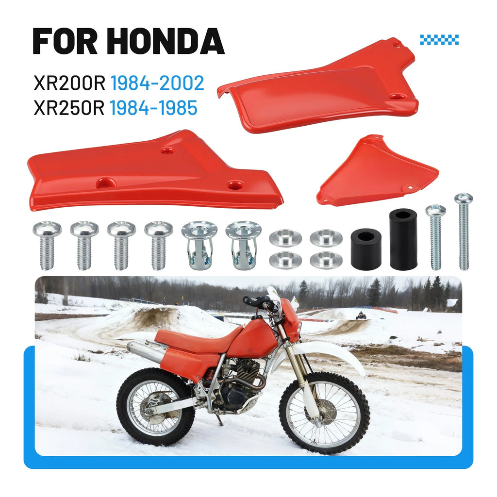 Set of 2 Side Panel Covers for Honda XR200R (1984–2002) Red