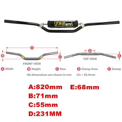 Low Rise Handlebar 7/8" for Dirt Pit Bike (Custom VMX)