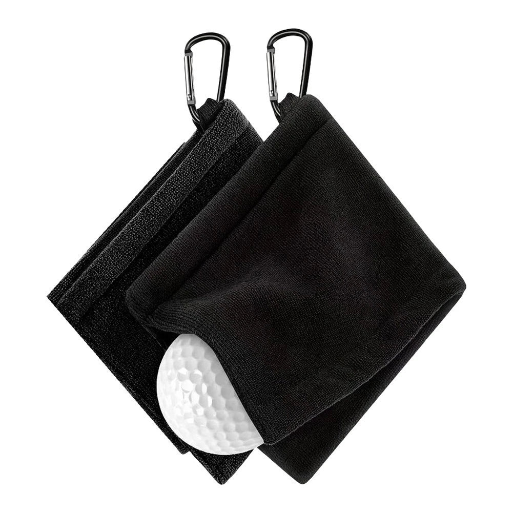 Microfiber Cleaning Towel for Golf Clubs Balls 13x14cm Compact Black