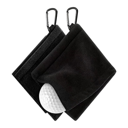 Microfiber Cleaning Towel for Golf Clubs Balls 13x14cm Compact Black