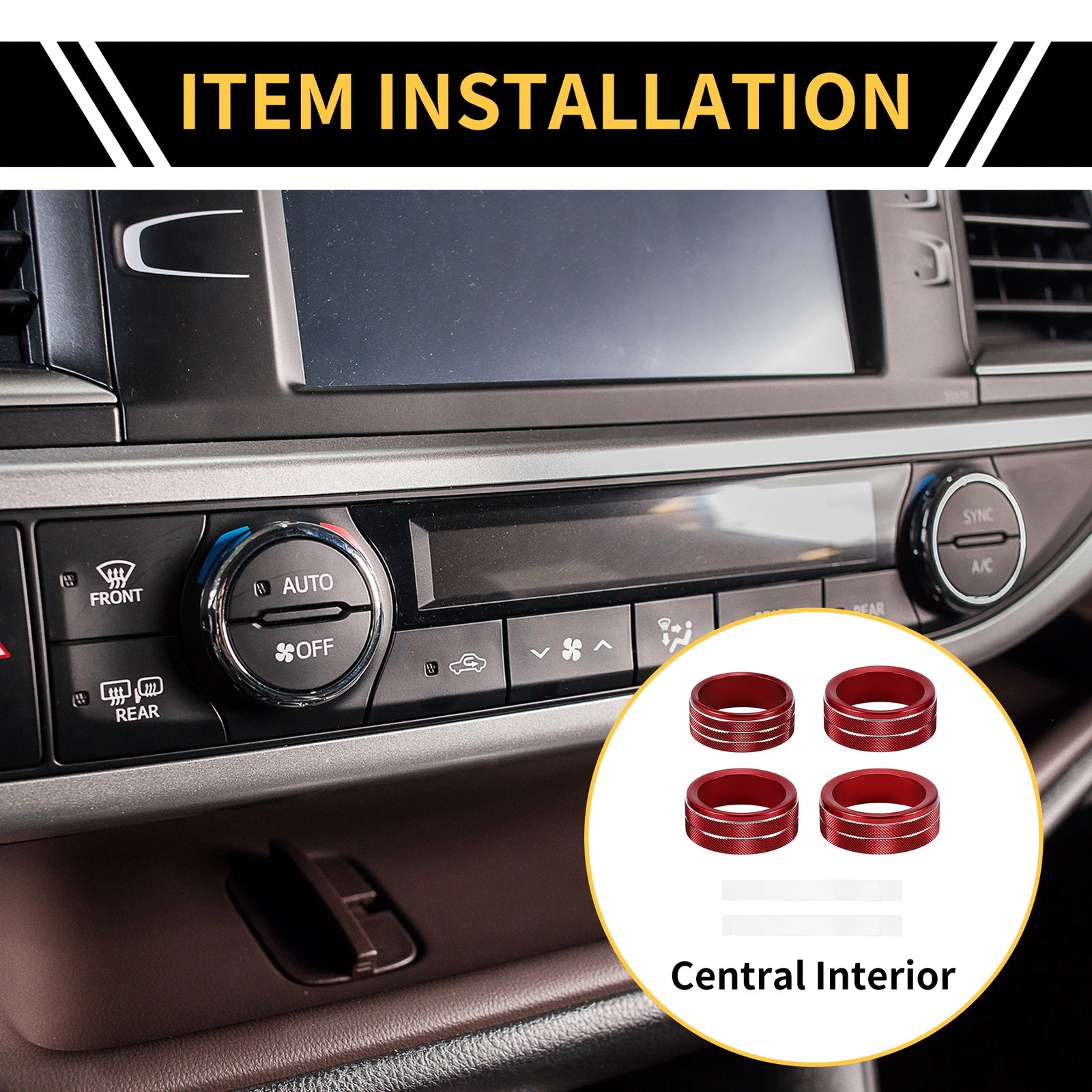 Headlight Switch Knob Cover Ring for Jeep Gladiator JT (2019–2023) Red