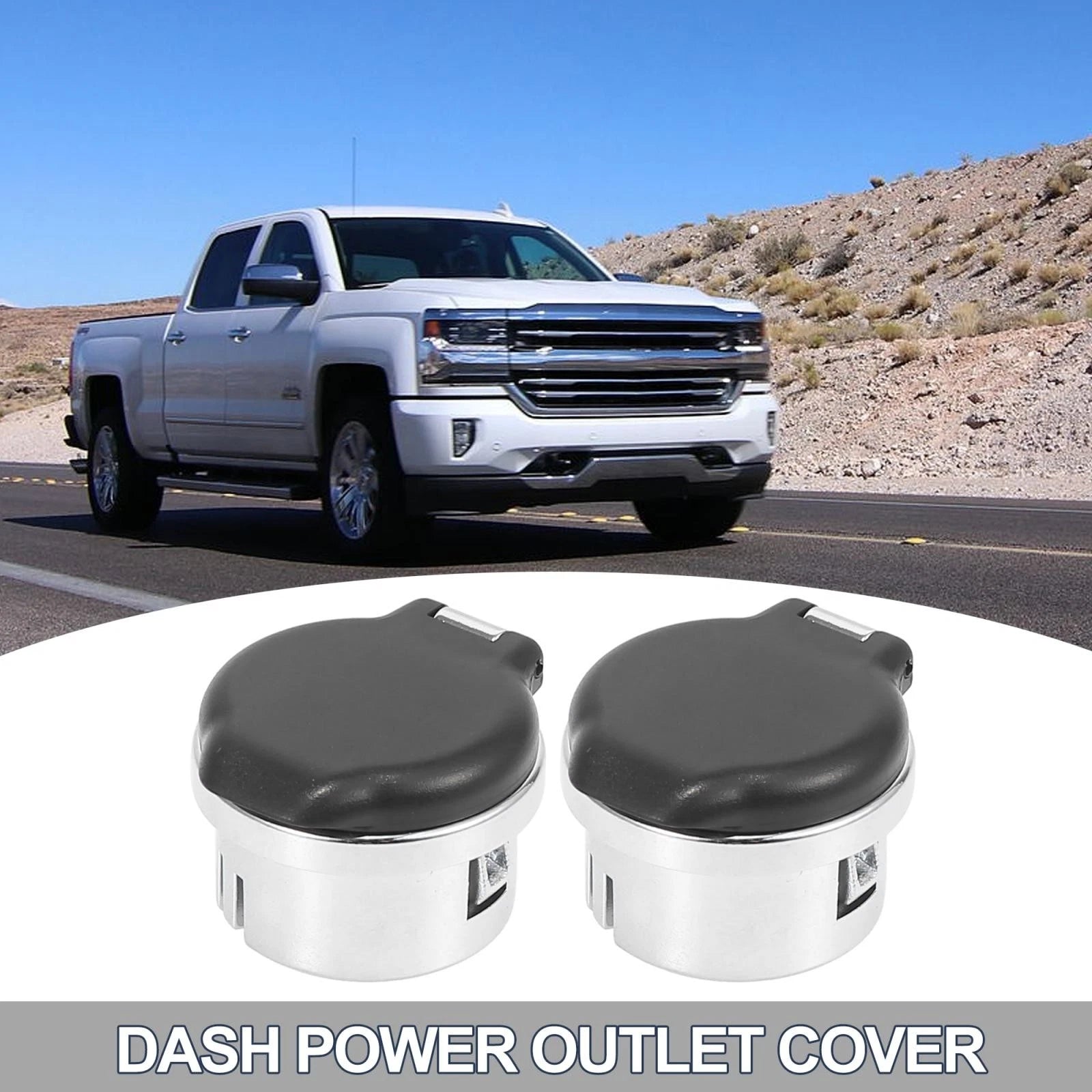 Dash Power Outlet Cover Set 2pcs Replacement for Chevrolet Silverado 2007-2013