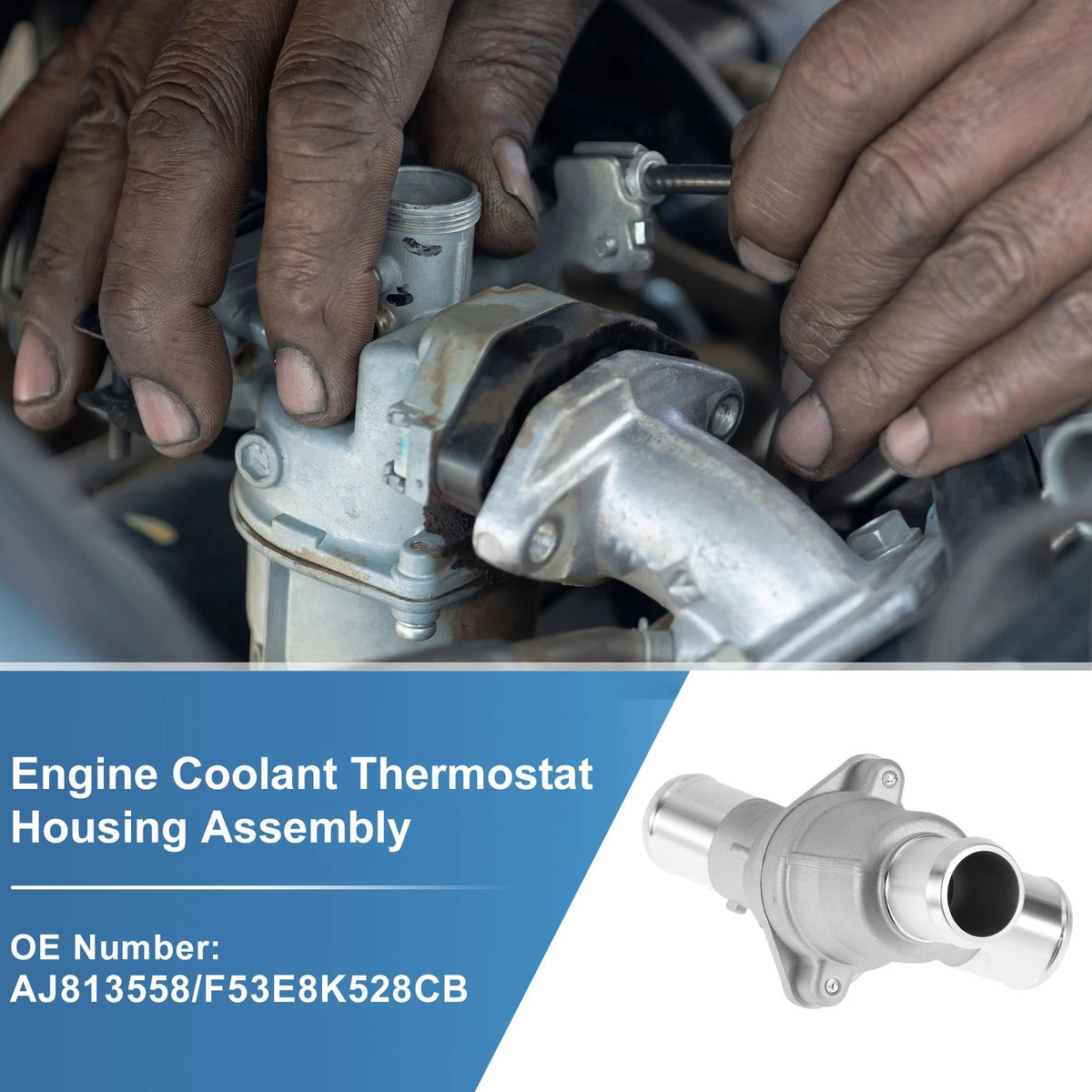 Engine Coolant Thermostat Housing Assembly No.AJ813558 for Jaguar S-TYPE (2000–2008)