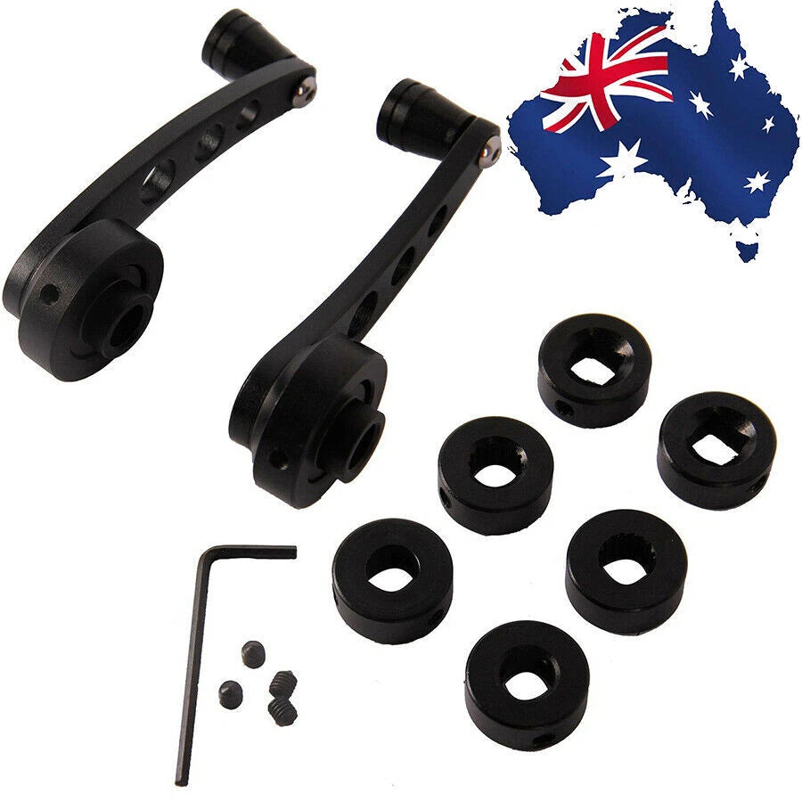 2X Black Aluminum Window Door Cranks for Car SUV (AU)