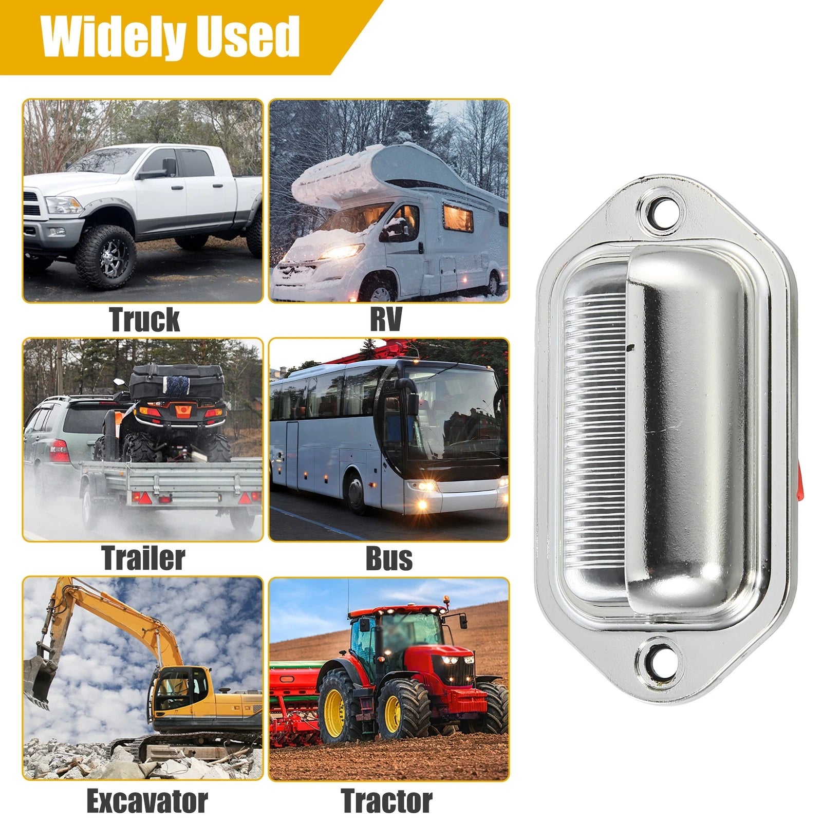 LED License Plate Light Pair for Trailer 6000K White (2 Pieces) (—)