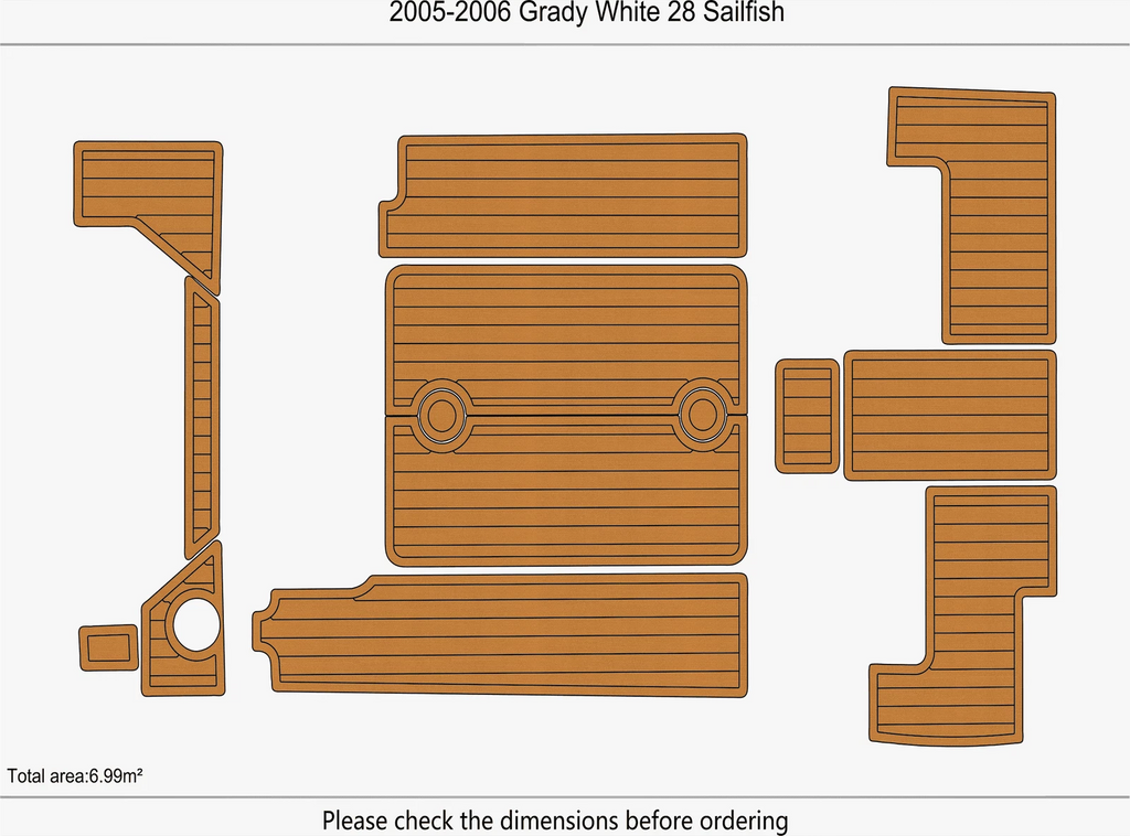 EVA Pads Flooring Mat for Grady White 28 Sailfish (2005)