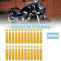 Reflective Safety Stickers 24pcs PET for Helmet Bicycle Motorcycle Yellow