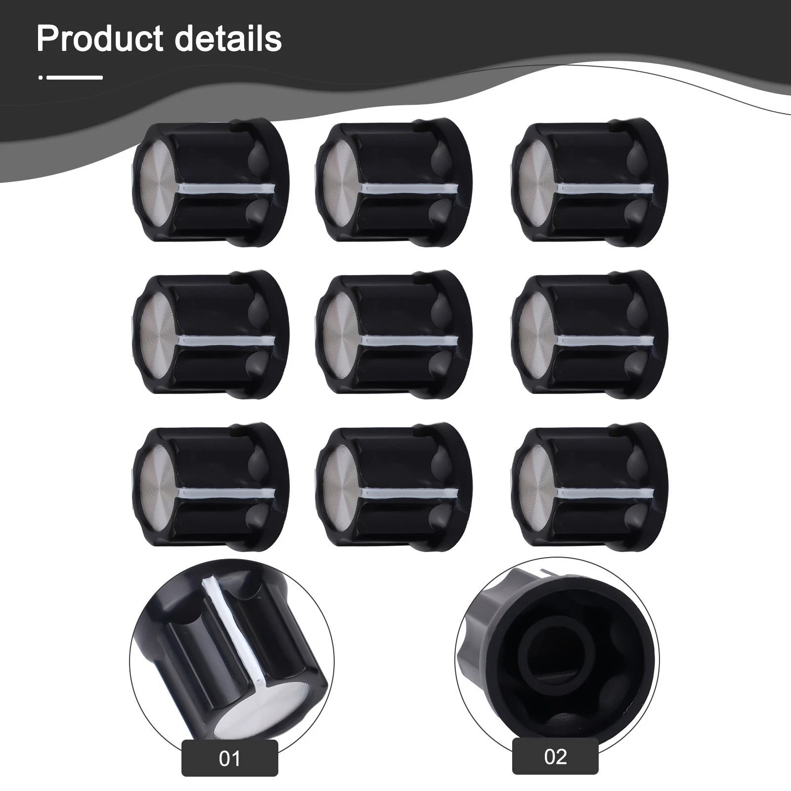 10pcs Tone Knobs for Electric Guitar Potentiometer Volume Control