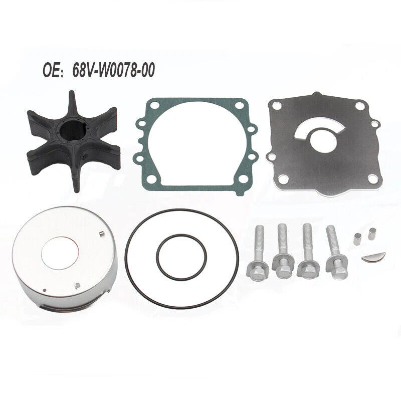 Water Pump Impeller Kit 68V-W0078-00 for Yamaha 4-Stroke F75 F90 F115 (1996–2023)