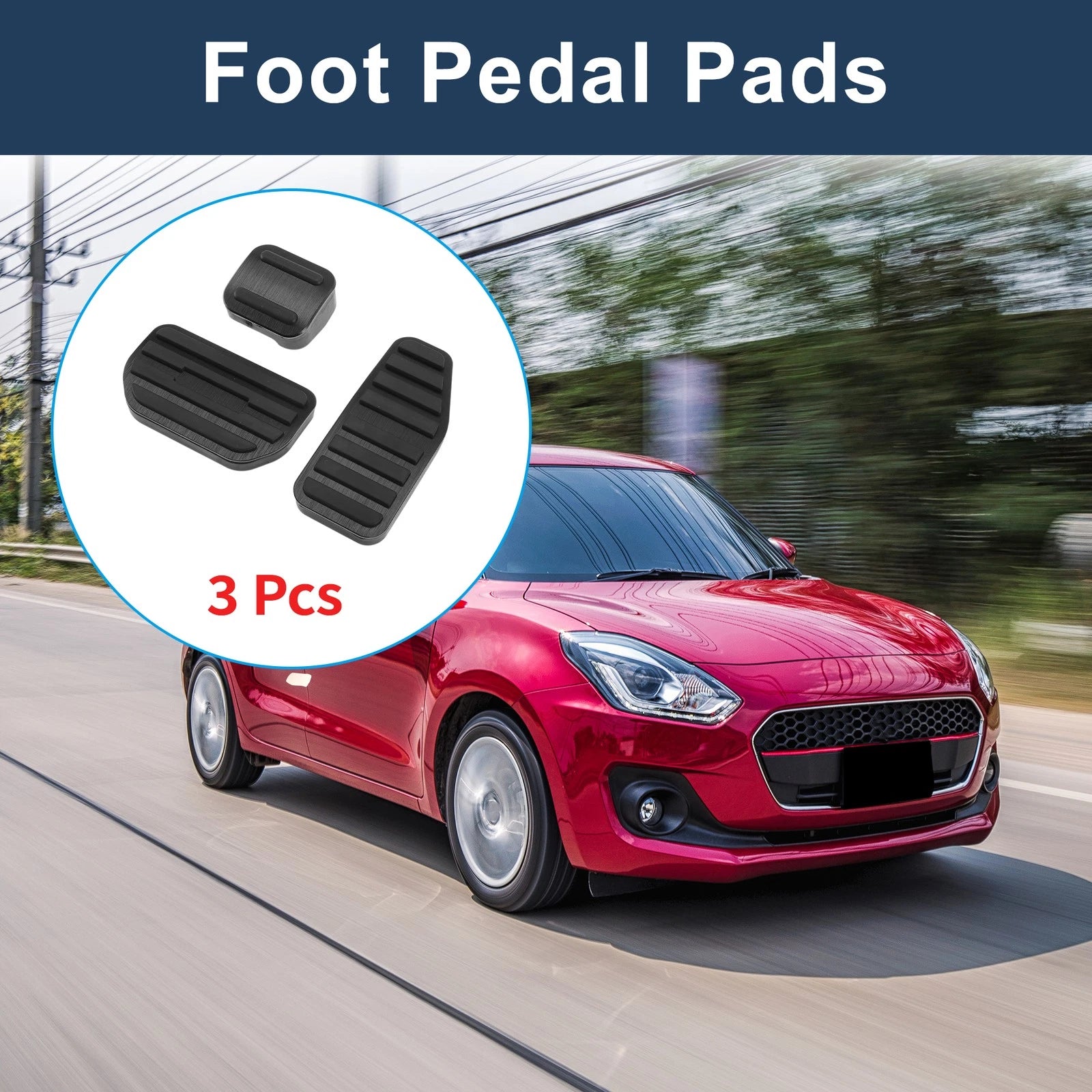 3 Pcs Automatic Foot Accelerator Pedal Covers for Suzuki Swift (No Mark)