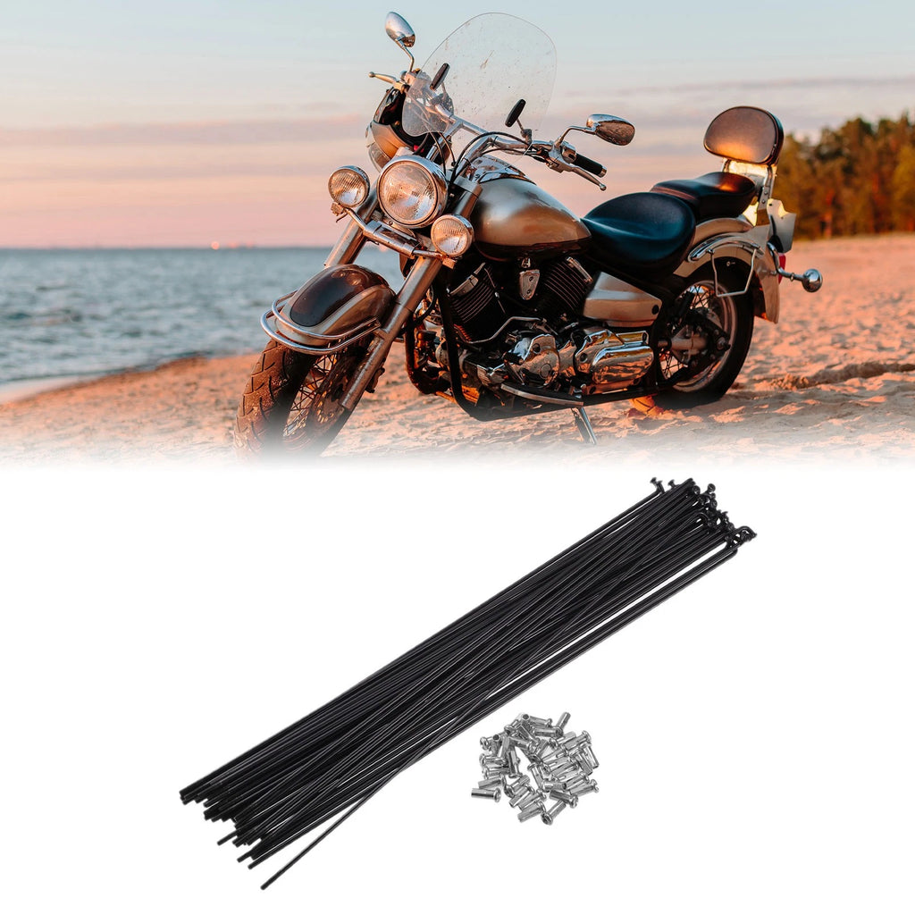 Bicycle Spokes 13G 257mm Steel Replacement Kit with Nipples for Most Bikes