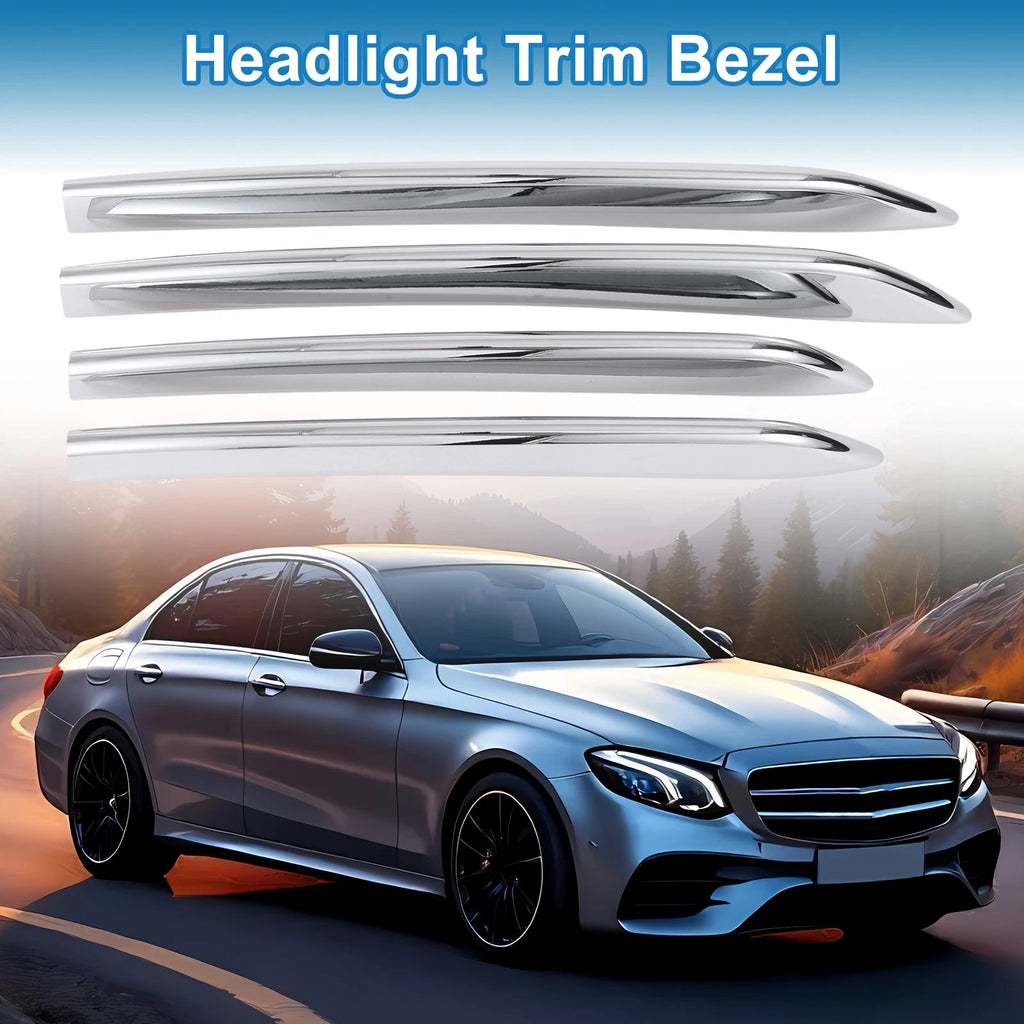 4 Pcs Headlight Trim Bezel Front Left Right Replacement for Mercedes E Class (2005–2015)
