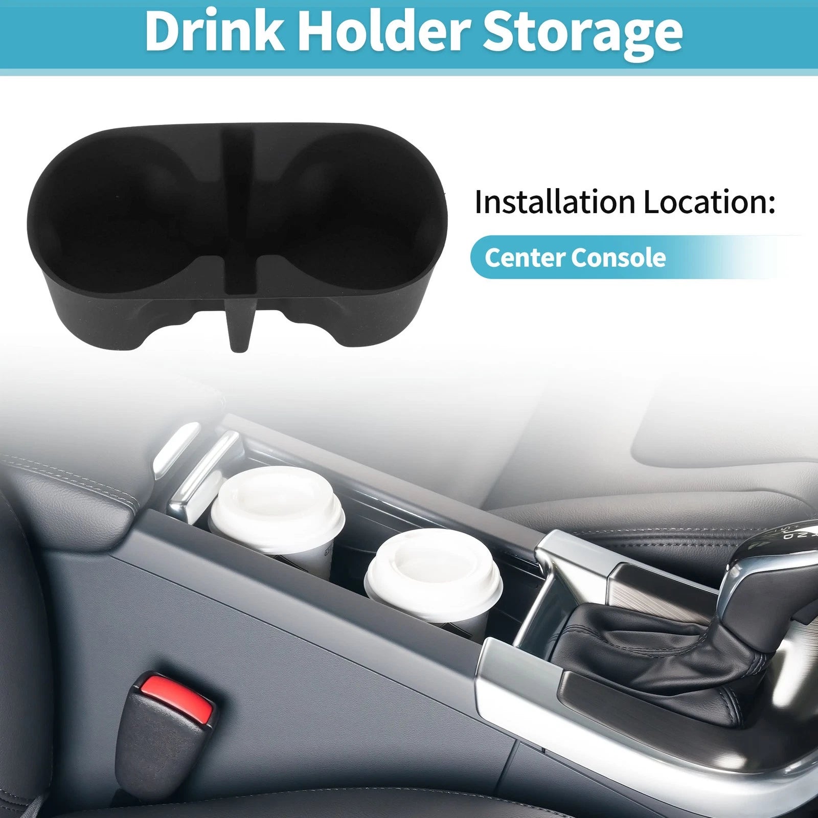 Center Console Cup Holder Organizer for Chevy Colorado (2023–2026) ABS Black