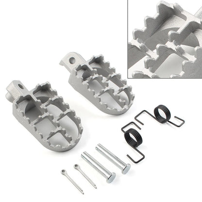 2X CNC Wide Foot Pegs Rear Set for Universal Motorcycle (Racing) Silver