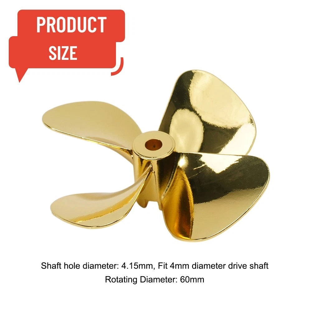 4-Blade Metal Propeller for RC Boat Model (55mm/60mm)