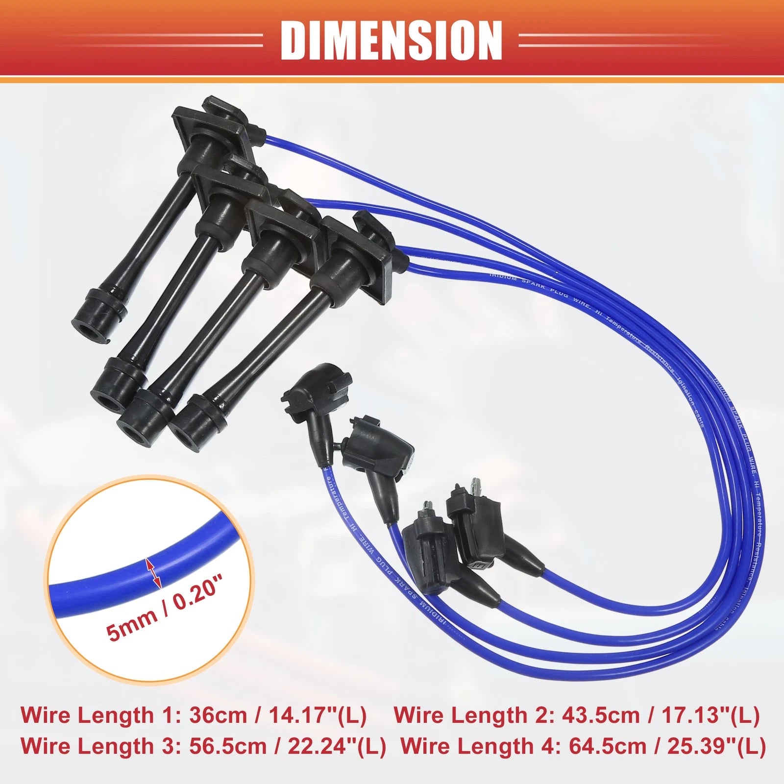 4pcs Spark Plug Wire Ignition Coil Cable Replacement for Toyota Celica (1994–1998)