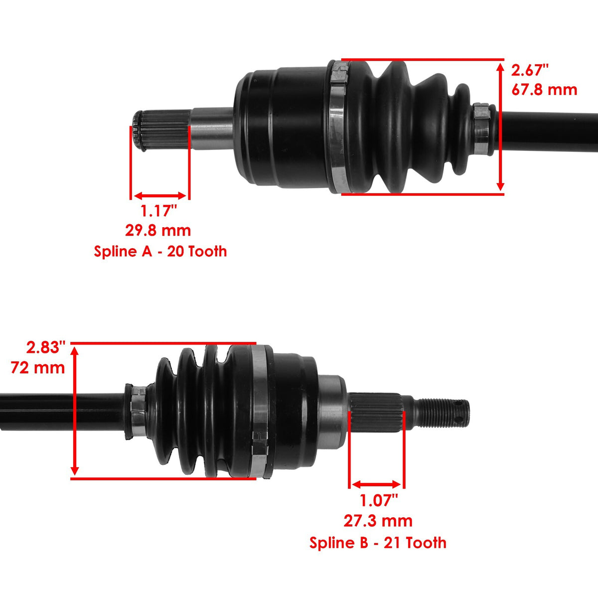 Front Left Right Complete CV Joint Axle Replacement for Honda (2006–2014)