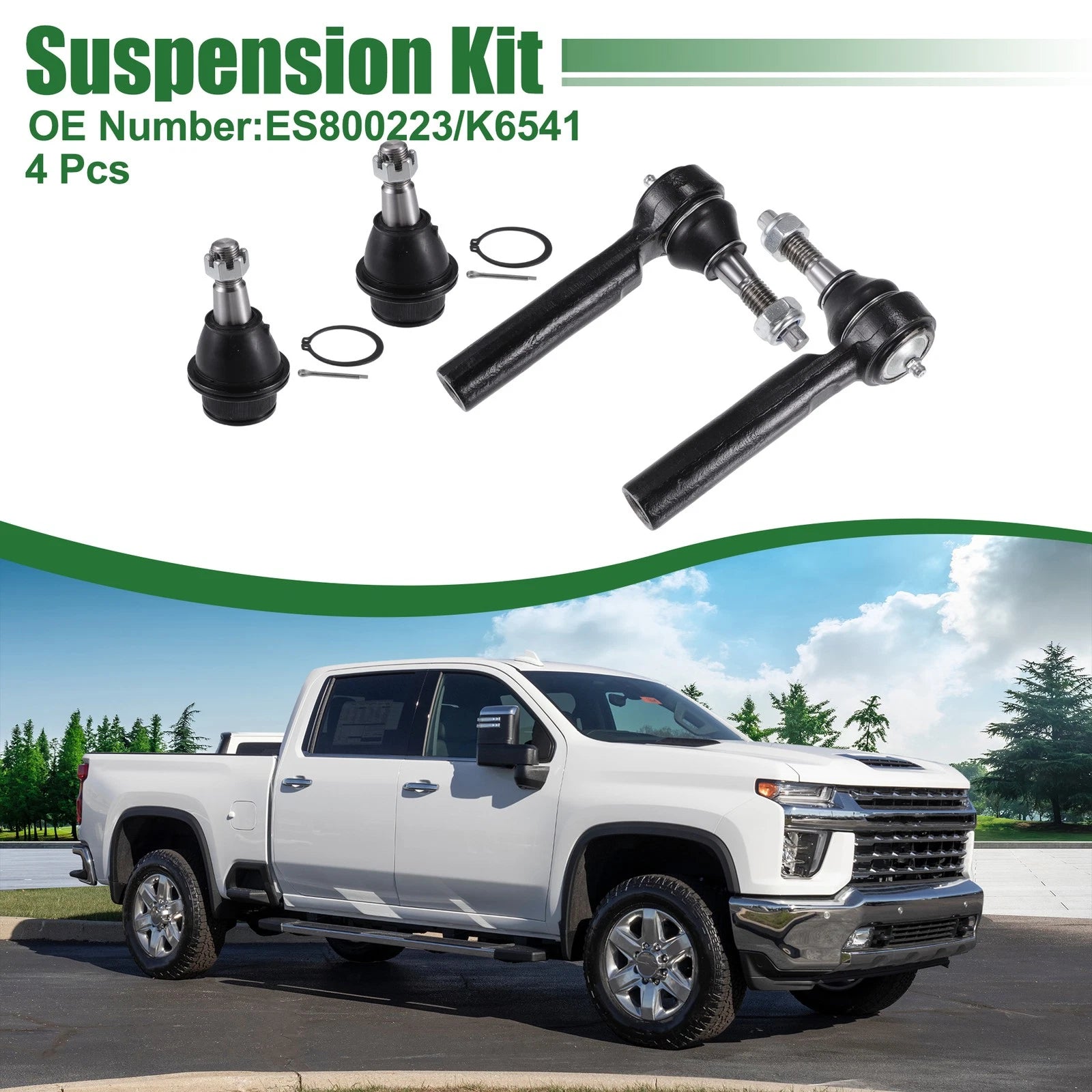 Front Suspension Tie Rod End Kit 4pc Replacement for Chevrolet Tahoe (2015–2020)