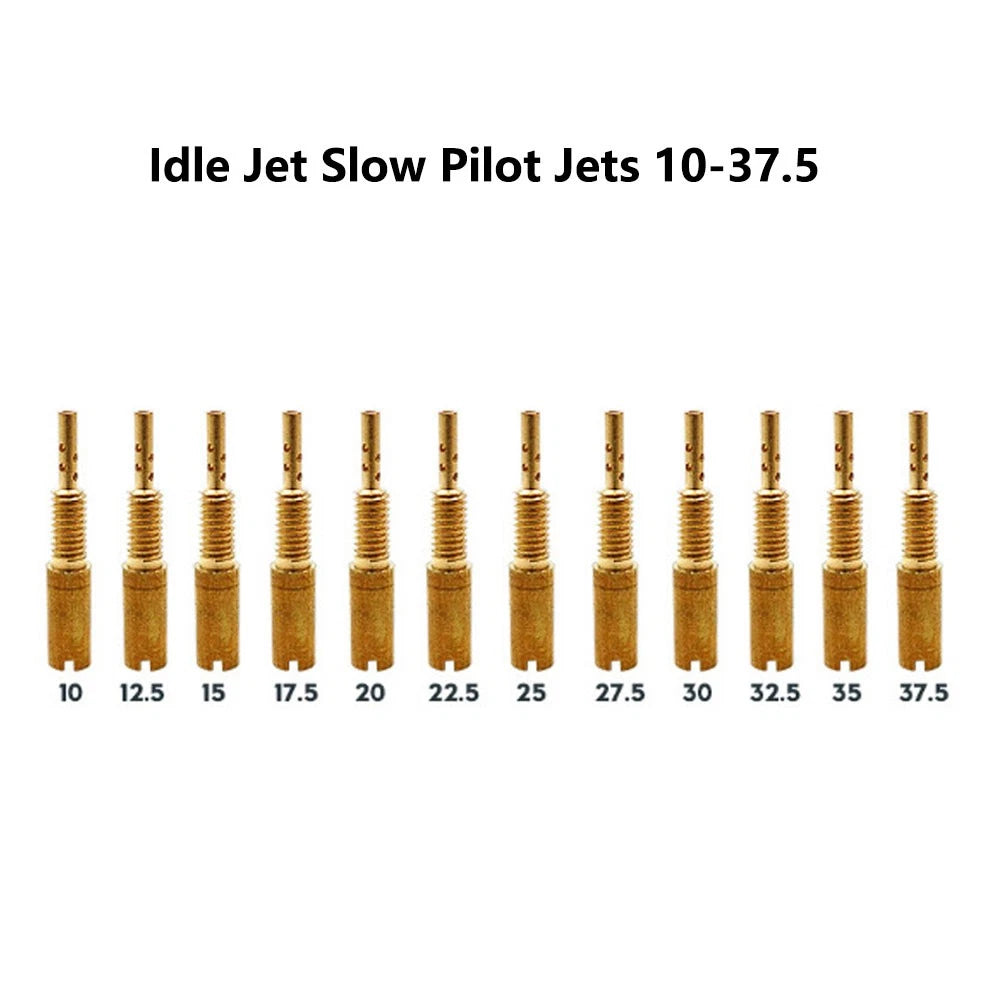 12pcs Idle Jet Slow Pilot Jets for Mikuni TM VM28/486 HSR42/45/48 (N/A)