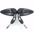 Black Skull Side Mirrors for Harley Super Glide FXE (2005–2006) Dyna FXDXT