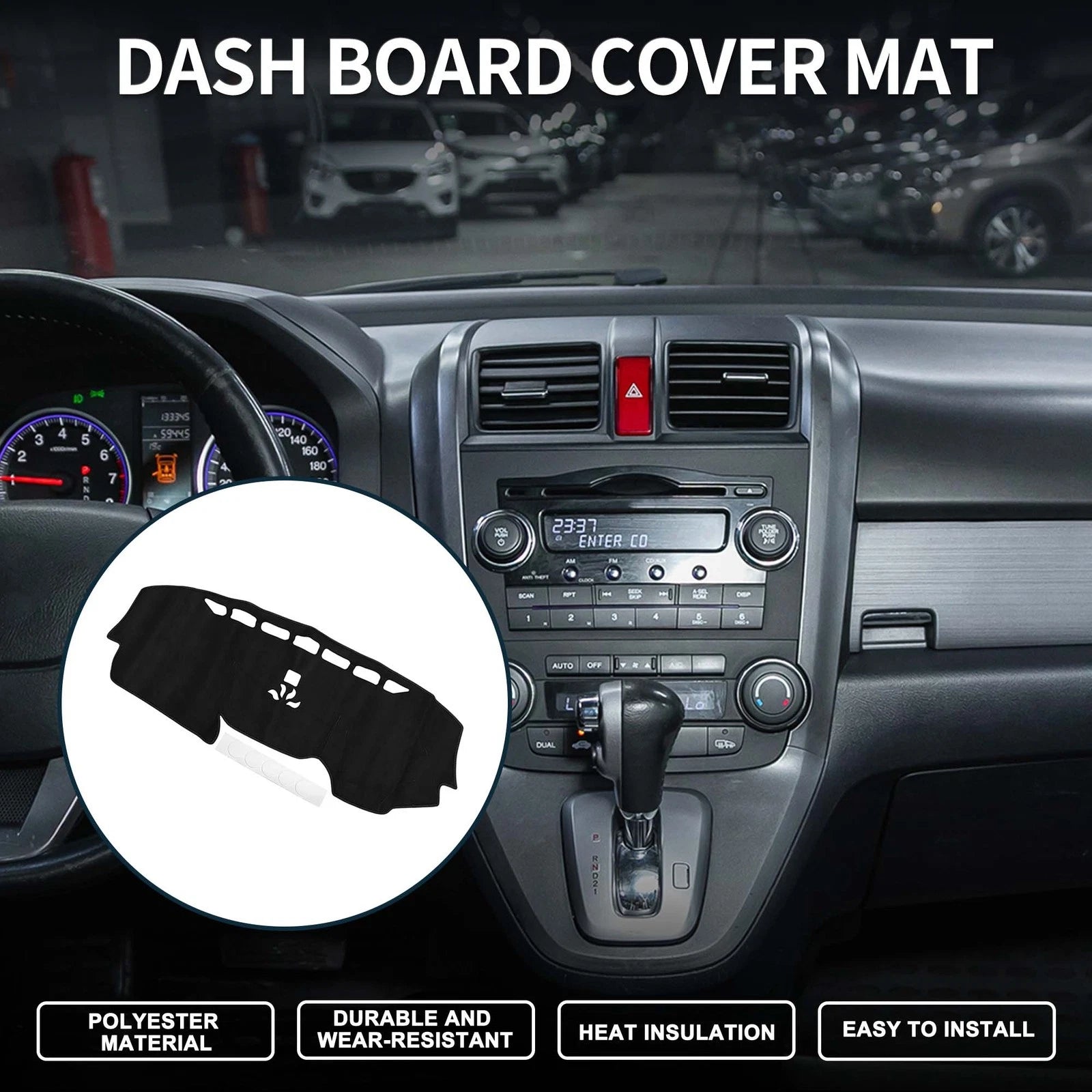 Dashboard Cover Mat for Honda CR-V (2017–2022) Sun Protector Black