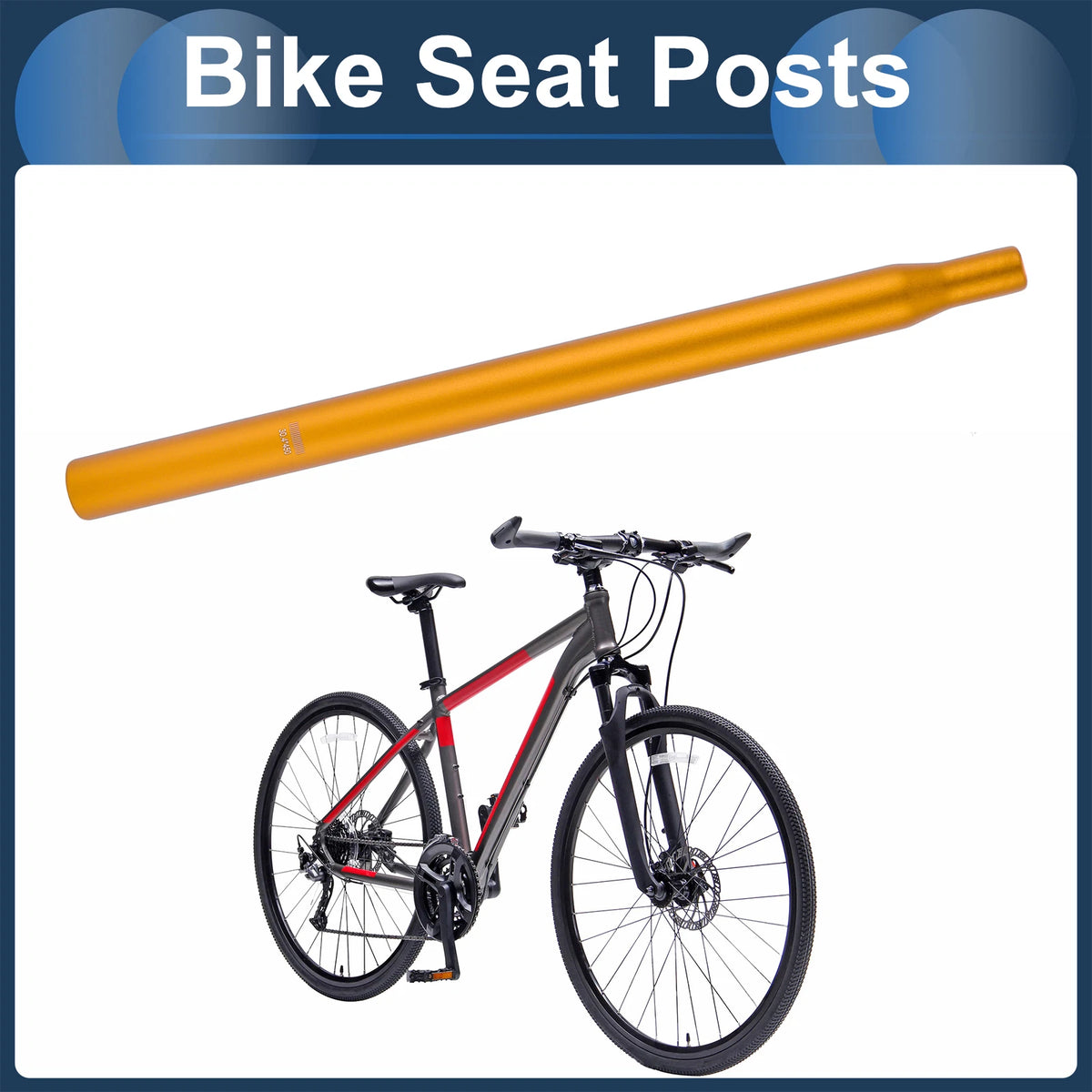 30.4mm Bike Seat Post for (450mm, Aluminum Alloy)
