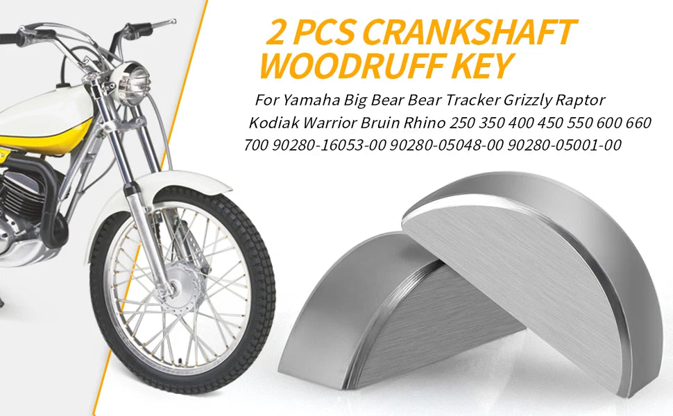 Crankshaft Woodruff Key for Yamaha Snowmobile ET SR GP SW SL EW GS SM (1980–2023)