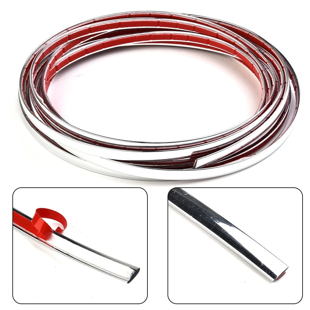 8mm Chrome Moulding Strip for Universal Fit (5m Long)