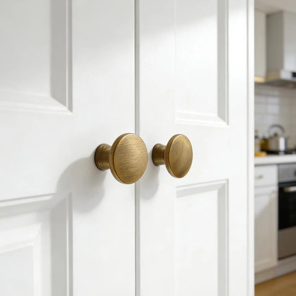 Set of 4 Cabinet Knobs Drawer Pulls Minimalist Round Wear Resistant Finish