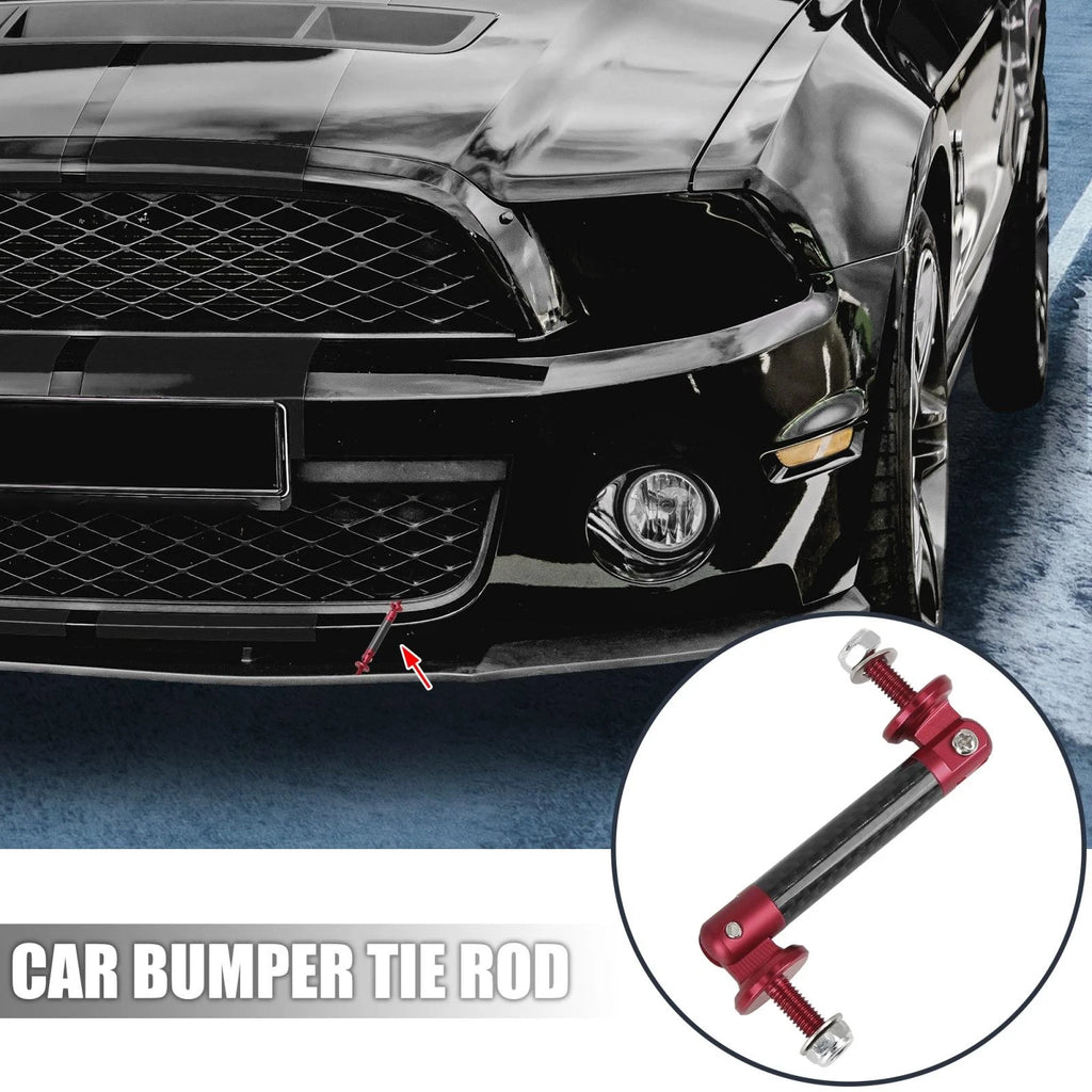 Adjustable Front Bumper Lip Splitter Support Rod for - Carbon Fiber Pattern Red