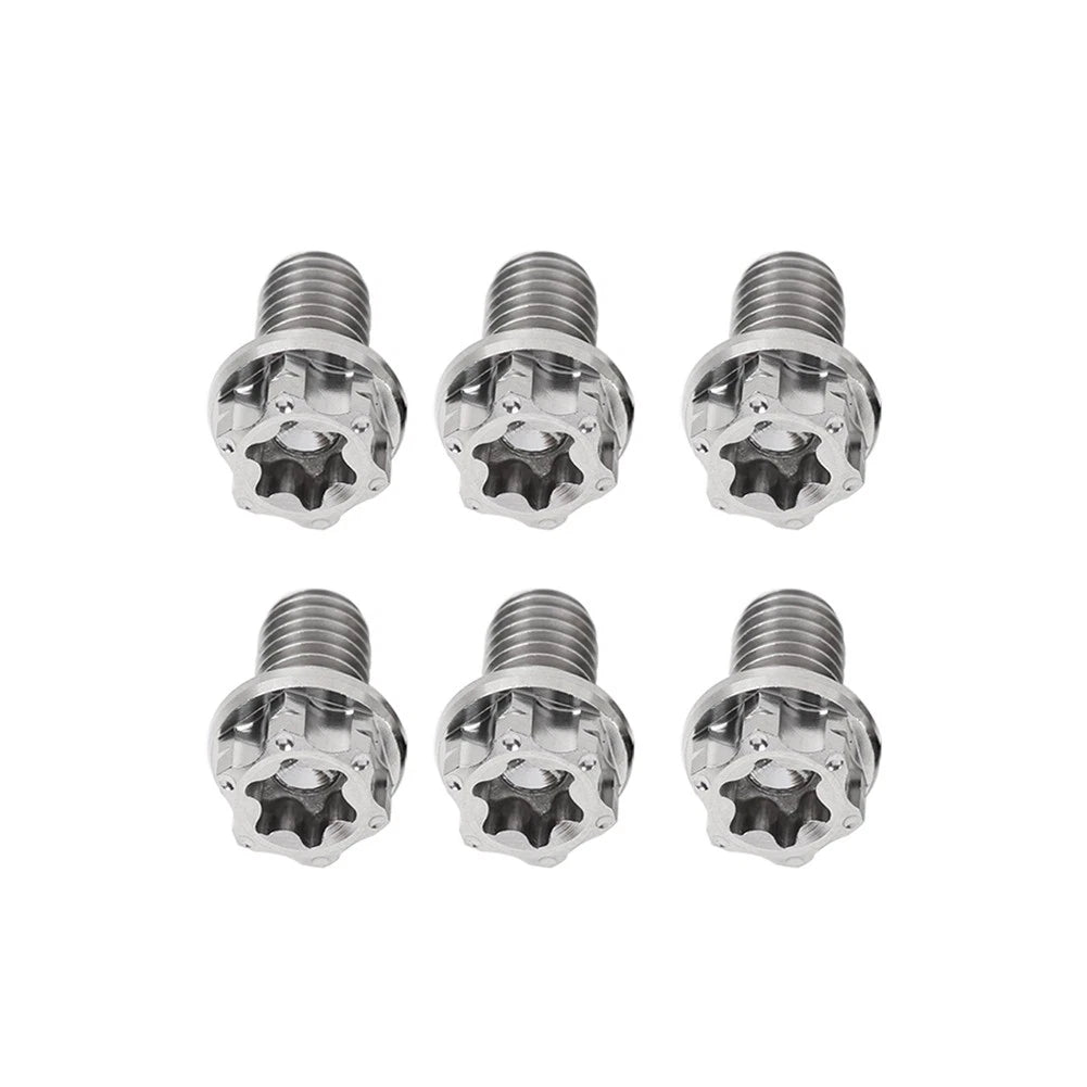 6pcs Titanium M6x35mm Torx Head Flange Screws for Motorcycle