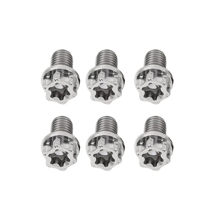 6pcs Titanium M6x35mm Torx Head Flange Screws for Motorcycle