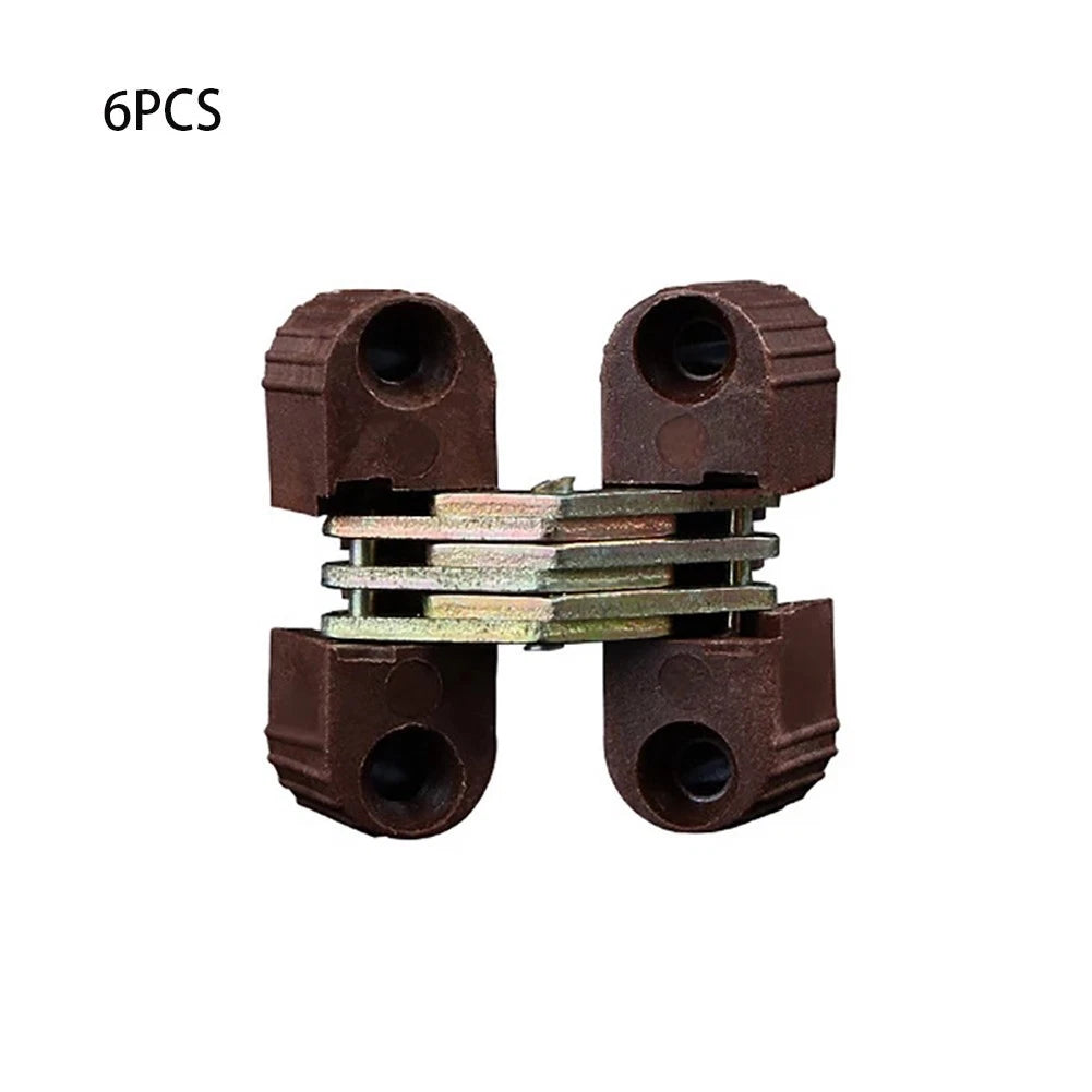 6Pcs Plastic Hinge for Invisible Folding Doors and Furniture Repair