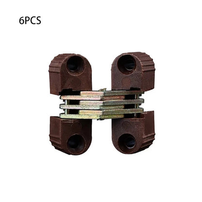 6Pcs Plastic Hinge for Invisible Folding Doors and Furniture Repair