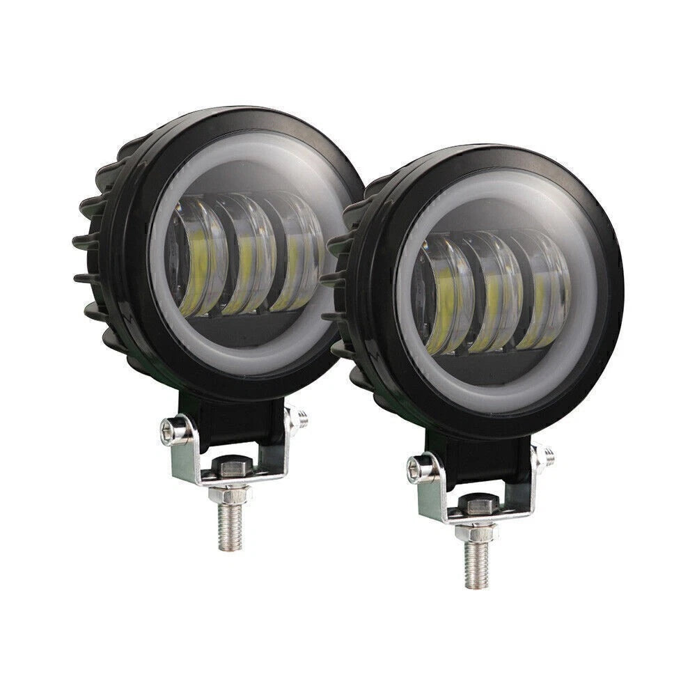 2X Round LED Work Light Bar for Motorcycle (12V 24V)