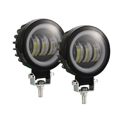 2X Round LED Work Light Bar for Motorcycle (12V 24V)